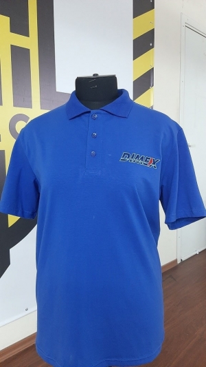 Рубашка-поло мужская с логотипом Dimex – Рубашка-поло мужская с логотипом Dimex синего цвета