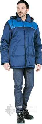 Куртка мужская «Евротелогрейка» утеплённая (тёмно-синий с васильком)
