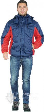 Куртка мужская «Фристайл» утеплённая (тёмно–синий с красным)