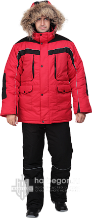 Куртка мужская «Диксон» утеплённая (красная с чёрной отделкой)