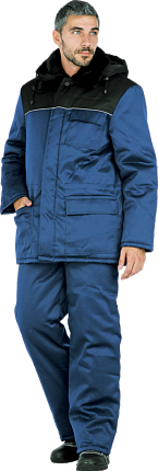 Куртка мужская «Метель» утеплённая (тёмно–синий с чёрным)