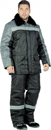 Куртка мужская «Регион» утеплённая (черный с серым)