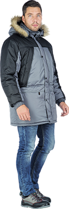 Куртка мужская «Скандинавия» утеплённая (серый с чёрным)