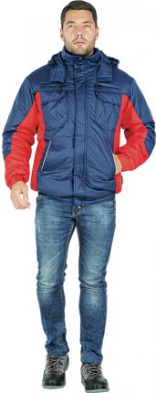 Куртка мужская «Фристайл» утеплённая (тёмно–синий с красным)