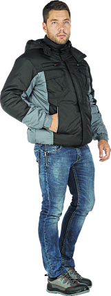Куртка мужская «Фристайл» утеплённая (черная с серым)