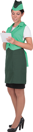 Униформа «Настя» (салатовый с тёмно-зелёной отделкой)