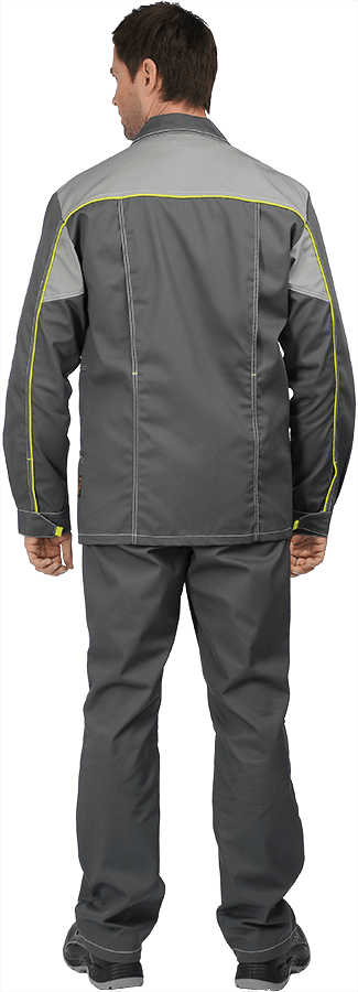 «Турбо» - куртка мужская удлиненная серая - вид сзади