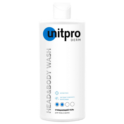Unitpro Derm Head&Body Wash, Очищающий гель для тела и волос с увлажняющим эффектом, 250 мл