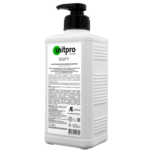 Unitpro Derm Soft, Интенсивно восстанавливающий крем для кожи рук и лица, 1000 мл