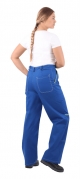 Превью ««Турбо» – брюки рабочие женские летние василькового цвета (вид полубоком сзади)»