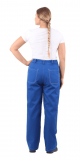 Превью ««Турбо» – брюки рабочие женские летние василькового цвета (вид сзади)»