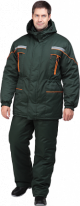 Превью «Куртка мужская «Ландшафт» утеплённая (тёмно-зелёный с оранжевой отделкой)»